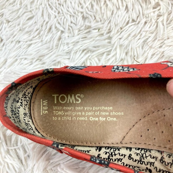 Toms Umbrella Rain Print Canvas Flat Shoes - Picture 5 of 7